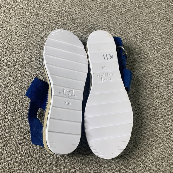 Marc Fisher Womens Sandals 8.5M Blue Suede Espadrilles Platform Phebe Strappy - Picture 8 of 10